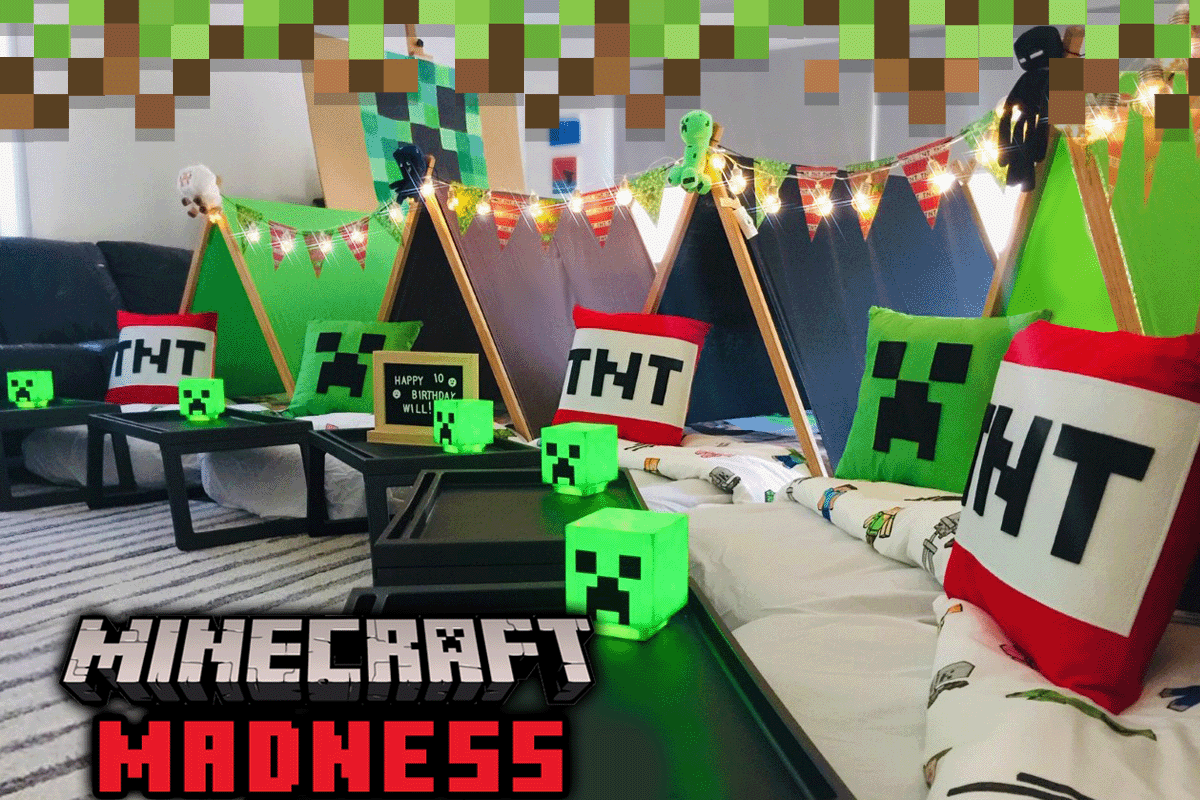 For a minecraft themed teepee party!